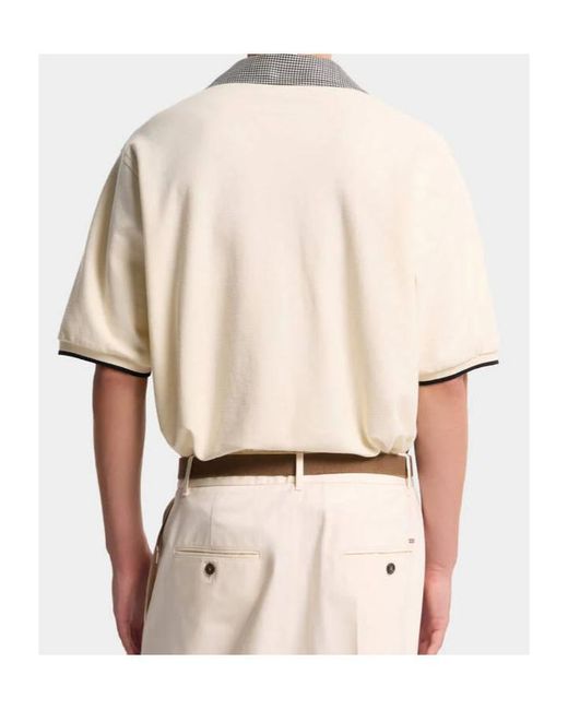 DSquared² Gray Checked Panel Polo Shirt for men