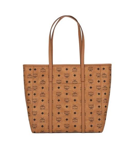MCM Brown Monogram Print Shopper Bag