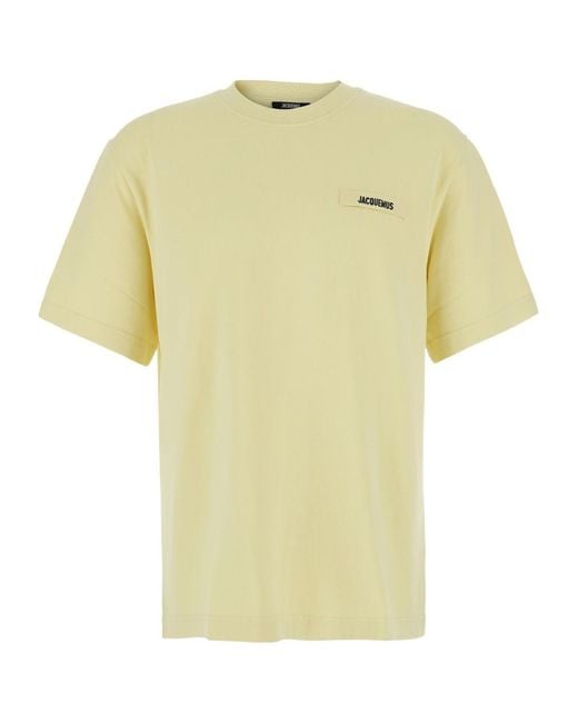 Jacquemus Yellow Le Gros Grain Logo Patch T-Shirt for men