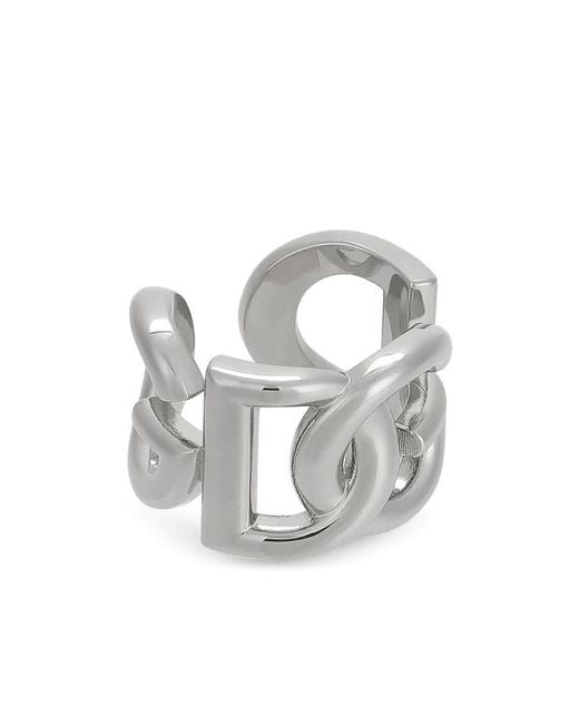 Dolce & Gabbana White Dg Logo Ring for men