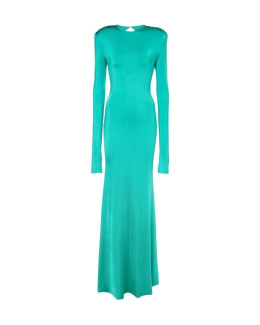 Victoria Beckham Green Long-Sleeved Dress