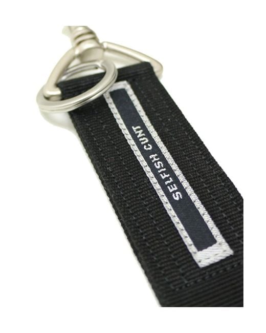Rick Owens White Logo Keychain for men