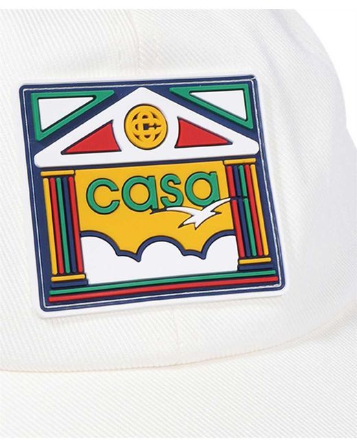 Casablanca White Temple Logo-Patch Cap for men