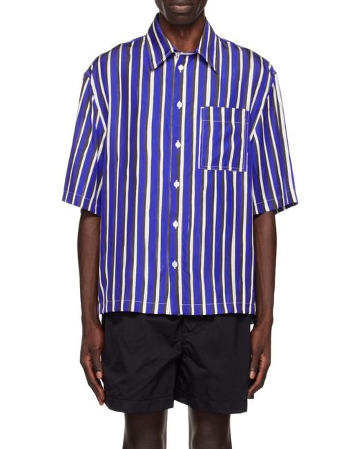 Bottega Veneta Blue Stripe Printed Shirt for men