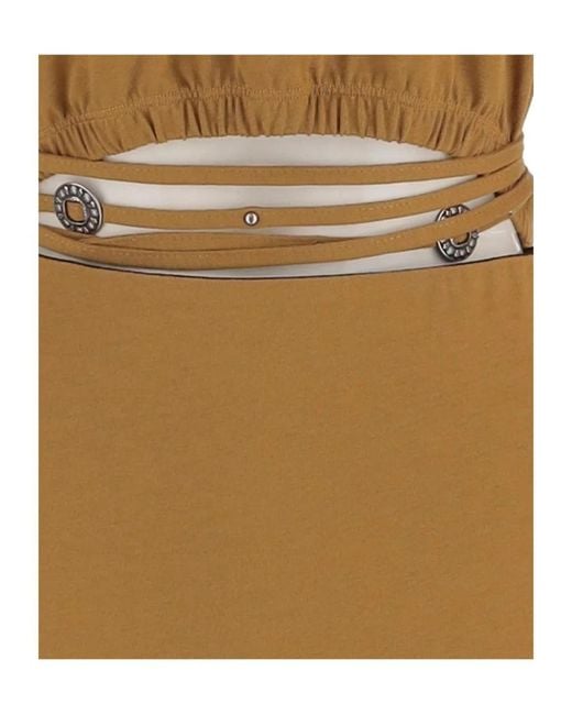 Pinko Natural Cut-Out Waist Maxi Dress