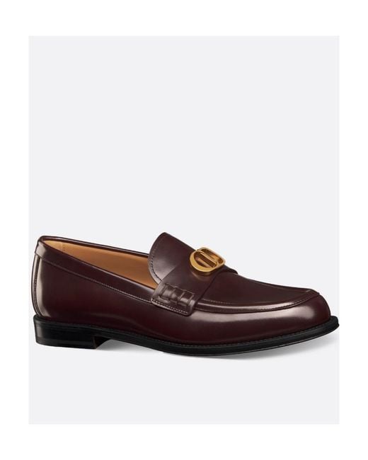 Dior Brown Homme Logo Plaque Slip-On Loafers for men