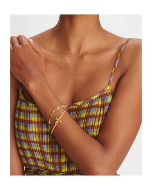 Tory Burch Metallic Kira Double T Motif Bracelet