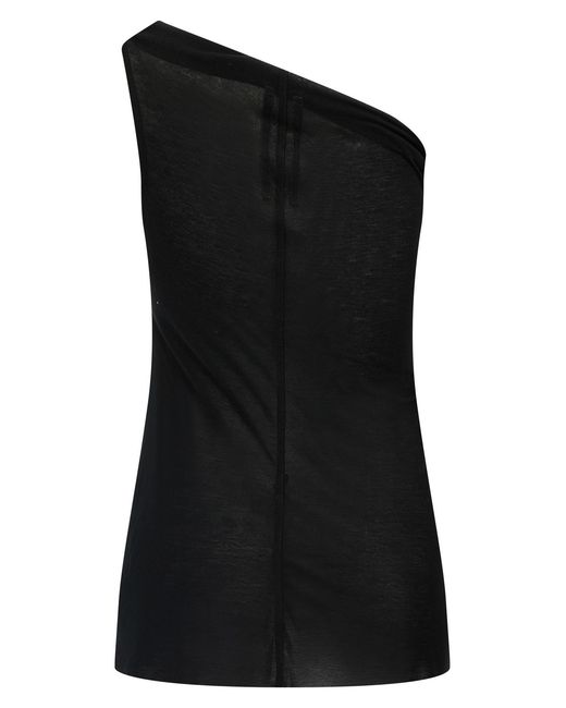 Rick Owens Black One-Shoulder Top