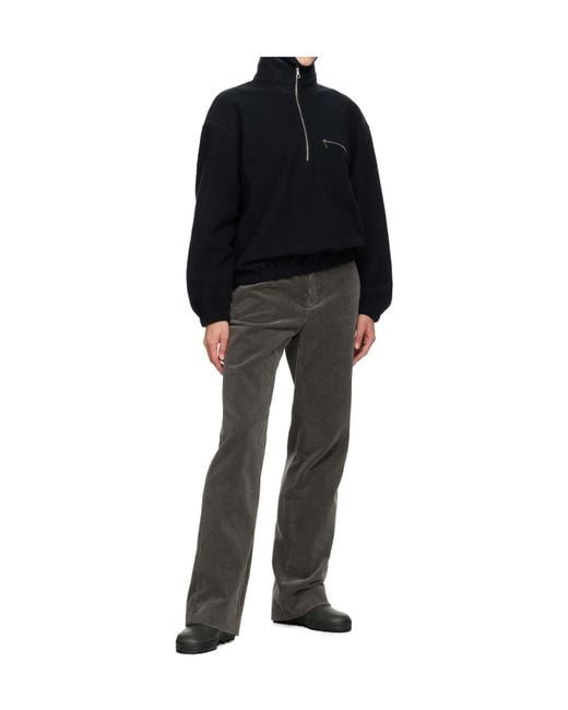 Rier Blue Half-Zip Fleece Sweatshirt for men