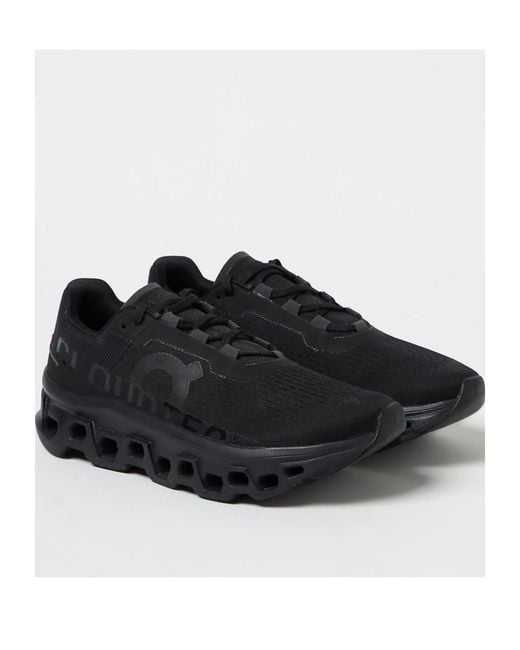 On Shoes Black Cloudmonster Lace-Up Sneakers for men