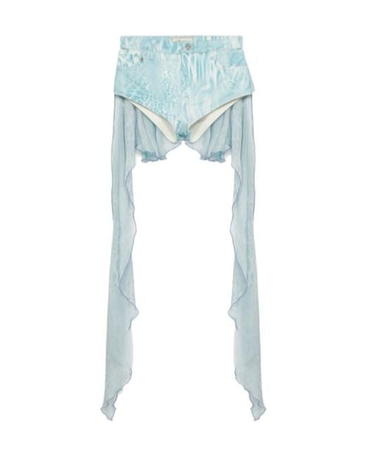 Blumarine Blue Printed Shorts