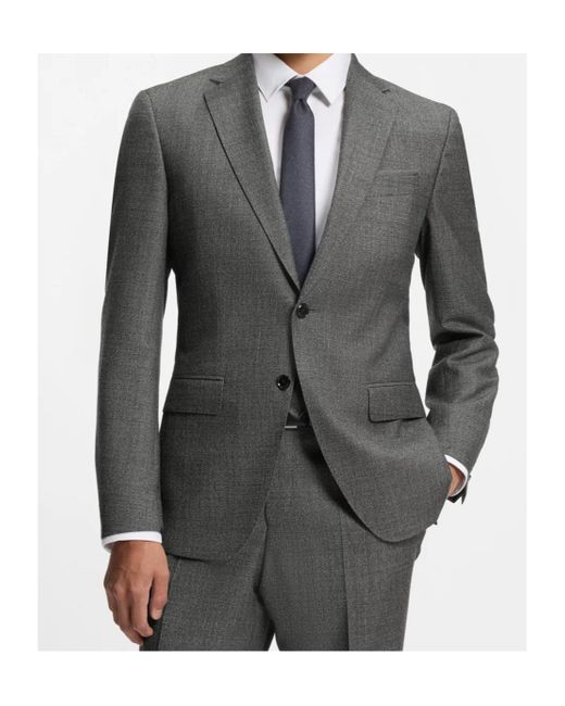 Boss Gray Micro-Patterned Slim-Fit Jacket for men