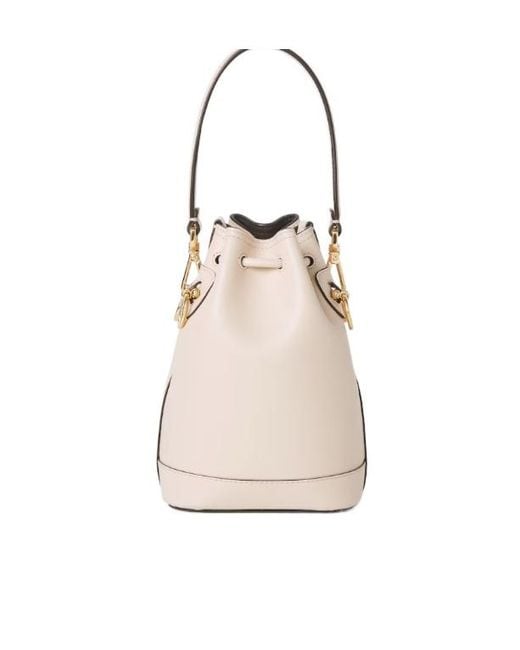 Fendi White Mon Tresor Drawstring Mini Bucket Bag
