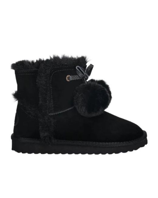 Liu Jo Black Faux-Fur Pompom Boots
