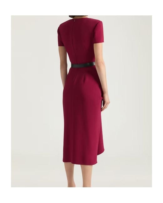Givenchy Red Crepe Cady Midi Wrapped Dress