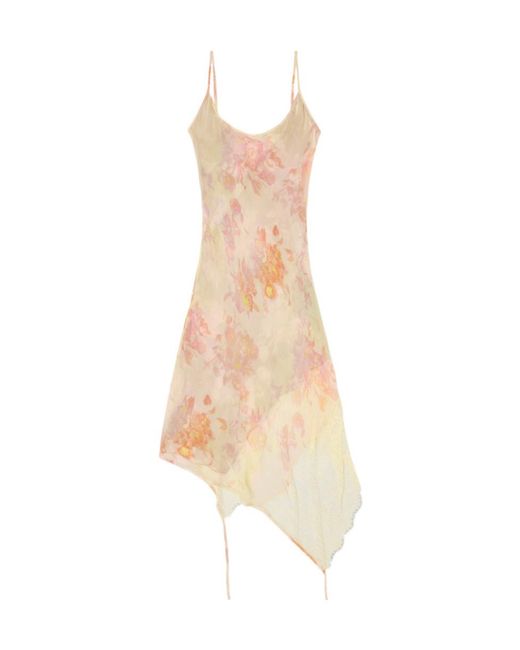 DIESEL White Floral Lace Asymmetric Dress