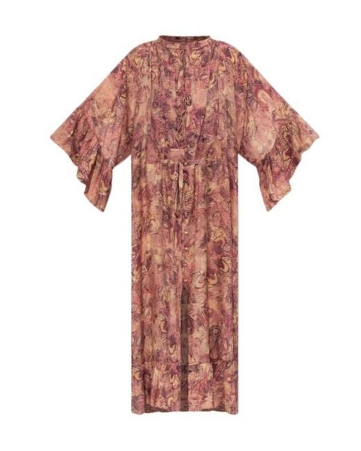 Isabel Marant Pink Cylene Lace-Up Dress