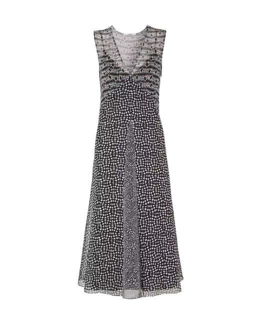 Fendi Gray Printed Georgette Dress