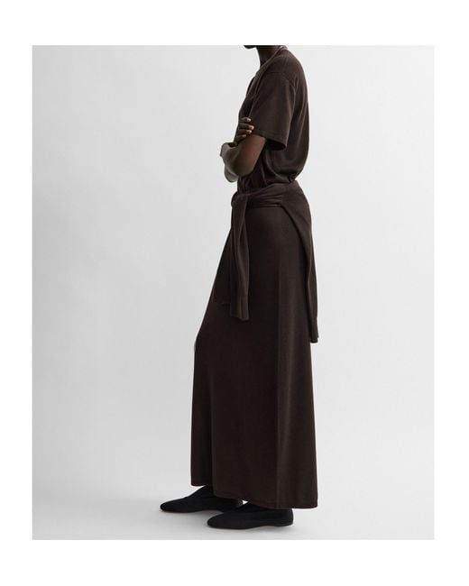 Totême  Brown Long Knit Skirt Fondante