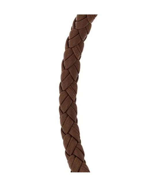 Ferragamo White Braided Leather Bracelet for men