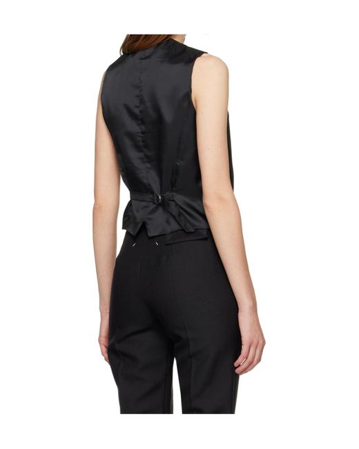 Frankie Shop Black Gelso Single-Breasted Wool Waistcoat