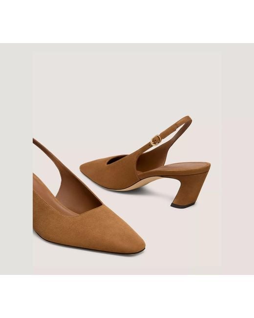 Stuart Weitzman Brown Open-Back High Heels