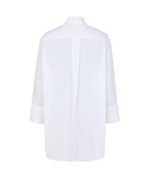 Loewe White Lapel Long-Sleeved Dress