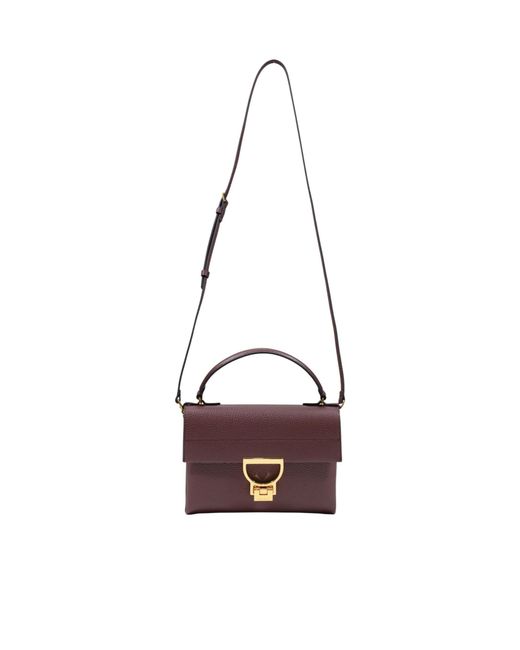 Coccinelle Red Grained Top Handle Shoulder Bag