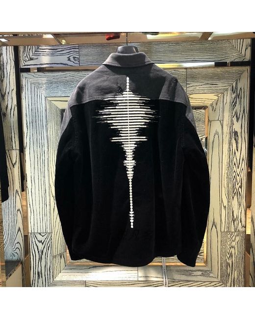Forcerepublik Black Corduroy Spliced Casual Jacket
