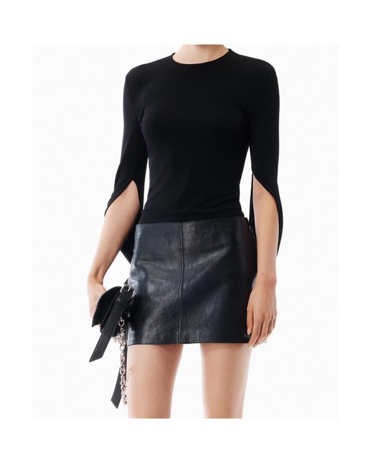 Alexander Wang Blue Drape Back Long-Sleeved Top