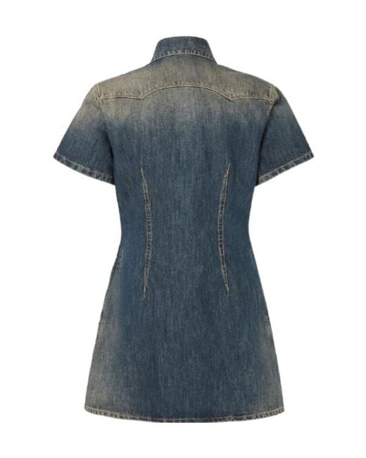 Fendi Blue Washed Denim Short Dress