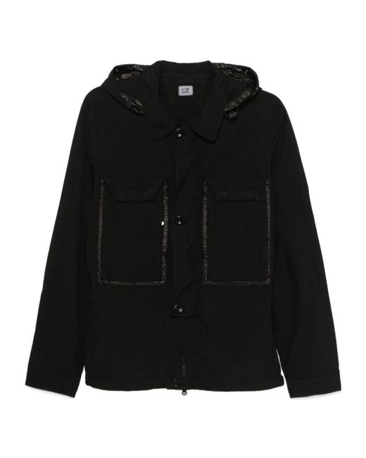 C P Company Black Goggles-Detail Jacket for men