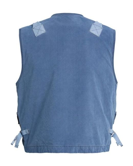 Stone Island Blue V-Neck Vest for men