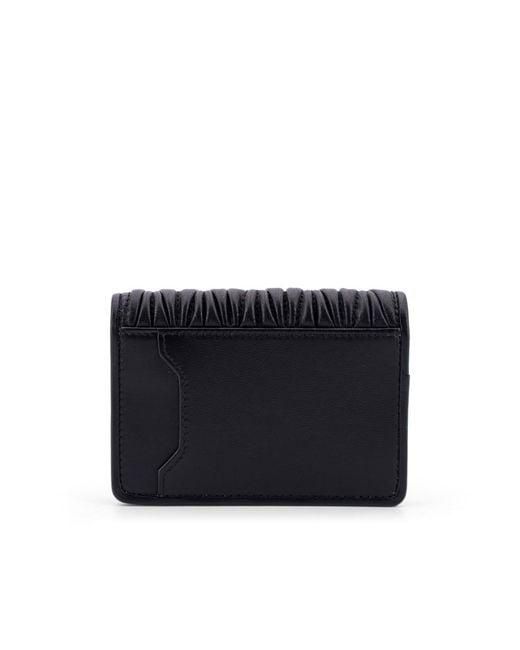 Miu Miu Purple Logo-Lettering Matelassé Cardholder
