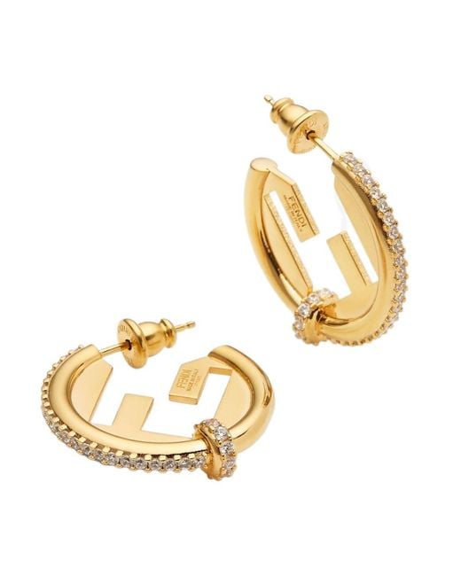 Fendi Metallic Everround Earrings