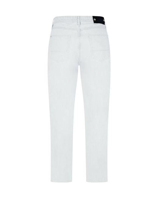 Stone Island White Straight Jeans for men