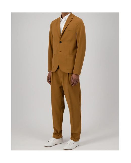 Harris Wharf London Brown 2B. Blazer Diagonal Crafted With Loro Piana Fabric for men