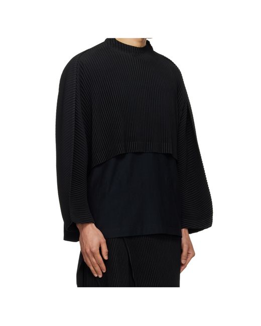 Homme Plissé Issey Miyake Black Homme Plissé Issey Miyake Pleated Cropped T-Shirt for men