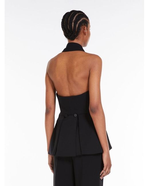 Max Mara Black Pianoforte V-Neck Sleeveless Gilet