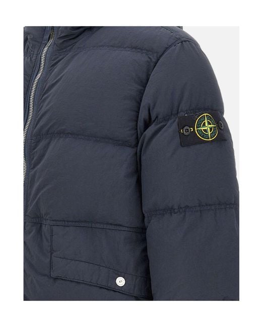 Stone Island Blue Logo Patch Zipped Jacket for men