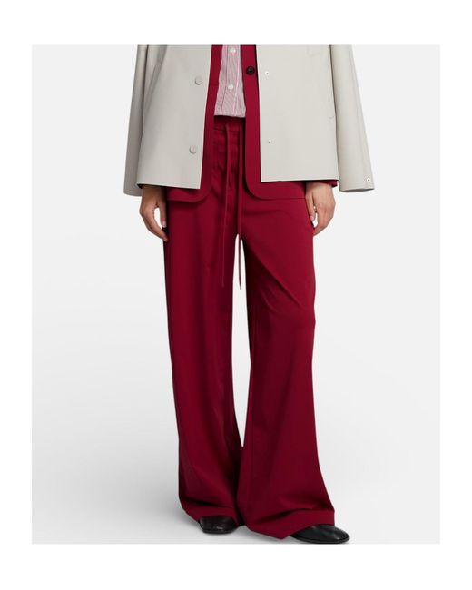 Max Mara Red Drawstring Casual Pants