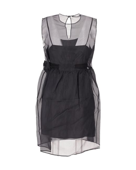 Lela Rose Black Round Neck Dress