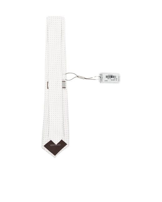 Canali White Pointed Tie for men