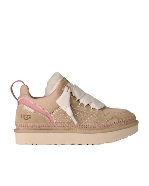 Ugg Pink Lowmel Meadow Lace-Up Sneakers