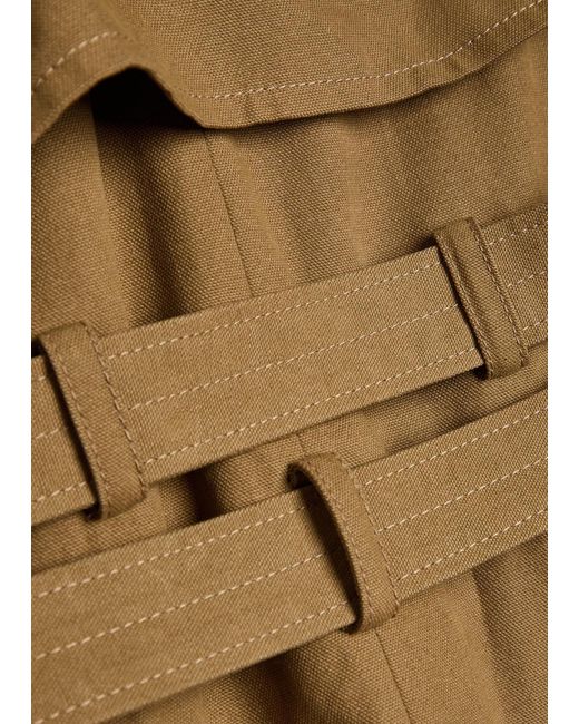 Ganni Green Belted Canvas Trench Jacket