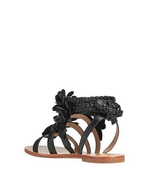 Tory Burch Black Appliquéd Sandals