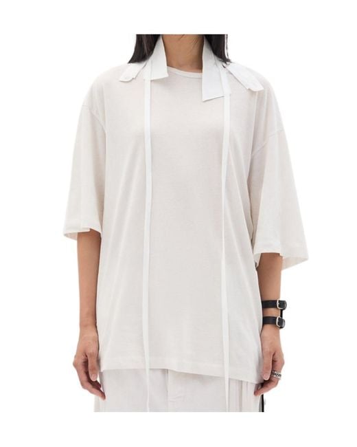 Ann Demeulemeester White Agapi Jersey T-Shirt