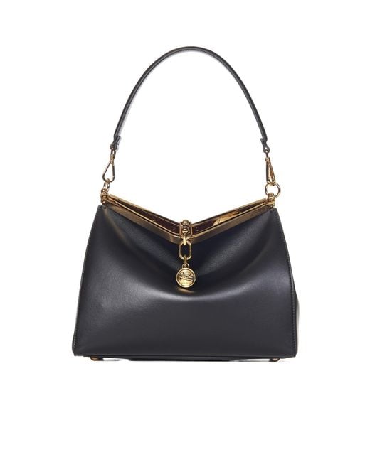 Etro Black Vela Medium Shoulder Bag