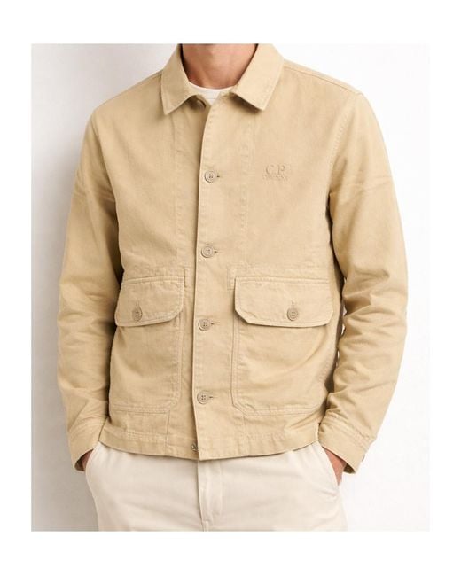 C P Company Natural Buttoned Pocket Overshirt for men