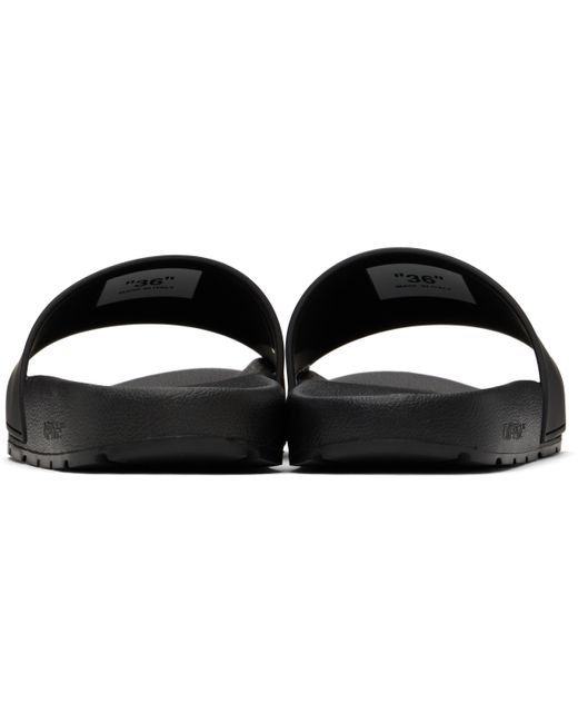 Off-White c/o Virgil Abloh Black Text-Embellished Slides for men